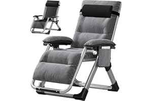 SUNYRISY Sedia a sdraio da giardino, resistente e regolabile, con cuscino, poggiatesta e tasca, supporto 200 kg, sedia reclinabile pieghevole da giardino per esterni/interni