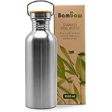 Bambaw Stainless Steel Water Bottle | 1 Litre Water Bottle | Non Insulated Single Wall Bottle | Plastic Free and Leakproof Me