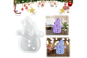 JAMSSOW Silikonformen Gießformen,DIY Gießform Kerzenhalter,Silikonform Weihnachten,Gipsformen zum Gießen,Silikon Gießform Kerzenhalter,Epoxidharz Formen(Weihnachten Schneemann)