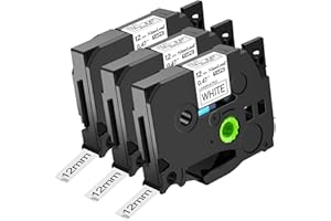 NineLeaf 3 X TZe TZ 231 TZe231 TZ231 laminowana taśma kompatybilna z Brother P-Touch PT-1000 PT-1010R PT-2030VP PT-2430PC PT-D600VP PT-E100 PT-H110 PT-D40 0 – 12 mm. x 8 m czarny na białym