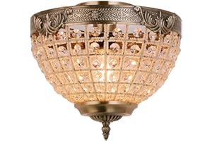 ‎FIRVRE FIRVRE Kristall Kronleuchter Deckenleuchte Retro Deckenlampe Vintage Charming Royal Empire Stil Hängeleuchte Lüster Lichter für Wohnzimmer Schlafzimmer Esszimmer Kirche Esszimmer Hotel