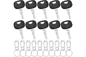 GZcaiyun 10 Stk Baumaschinen Schlüssel 14603 Zündschlüssel Ersatzschlüssel mit 10 Schlüsselanhänger für Traktoren Kleinbagger Gabelstapler Radlader