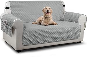 TAOCOCO Sofa Covers 2 Seater,Settee Covers,Non Slip Sofa Covers,Sofa Slipcovers,Pet Couch Covers,Washable Sofa Protectors for Dogs(Pale Grey)