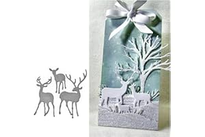 U-horizon Christmas Deer Cutting Dies, DIY Scrapbooking Metal Embossing Stencil Template Mold for Album Paper Card Art Craft