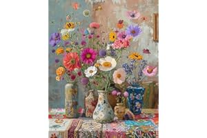 GOUGOUFAFA Malen Nach Zahlen Erwachsene Blumen- Blumen Malen nach Zahlen Diy Erwachsene, Acrylfarbe Leinwand und 3 Pinsel Kit Geschenk Home Haus Deko Ohne Rahmen (40×50cm)