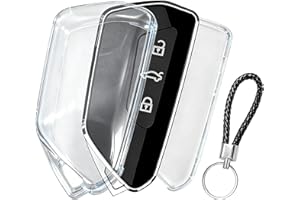 KUNXING Etui na kluczyki samochodowe do VW Golf 8 – etui na kluczyki samochodowe z 3 przyciskami, przezroczysta, silikonowa osłona na klucze, obudowa na klucze, do Skoda Octavia, z etui na klucze