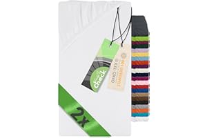 ‎EMILY´S CHECK Emily´s Check 2er-Pack Spannbettlaken für Laufgitter und Krabbeldecke 1493.2123, 100 x 100 cm, weiß