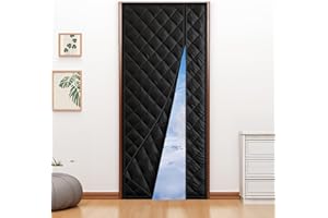 URBZUE Rideau Thermique Porte Magnétique d'entrée 90x210 cm – Adapté aux Animaux, Coupe-Vent, Économique, Protection Contre Le Froid pour Portes de Cave, Balcon et Terrasse