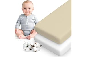 Dreamzie Set Med 2 Dra-På-Lakan 50x83 cm – OEKO-TEX Certifierad Bomull – För Barnvagn & Moseskorg – Passar 50x83 cm Madrasser