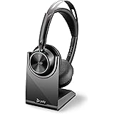 Poly - Voyager Focus 2 UC USB-C Headset with Stand (Plantronics) - Bluetooth Dual-Ear (Stereo) Headset with Boom Mic - USB-C 