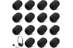 XUJLRL Confezione da 16 protezioni in schiuma sostitutive per riduzione del vento - Mini parabrezza per microfoni e auricolari.