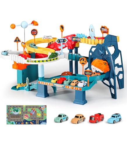 Mauzek® Auto Avonturenpark Montessori Speelgoed Educatief Jongens Racebaan Autobaan Autogarage Kinderspeelgoed Sensorisch Peuter Cadeau Kind 3 Jaar 592100609
