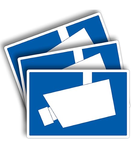 Videoüberwachung Hinweisschild DIN 33450 – Selbstklebend, Blau/weiß, 80x80 Mm