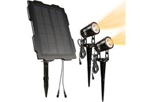 BARST Solar Spot Lights,Solar Landscape Spotlight IP65 Waterproof with 3m Cable Outdoor Garden Wall Light Uplights for Tree Yard Pathway Pool Lawn Patio Lamp Warm White