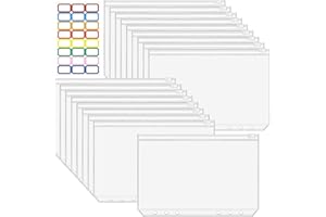 ‎UMRIOX Umriox 18 Stück Dokumententasche A5 wasserdichte Dokumentenmappe, Bindertaschen A5 Datei Taschen mit Reissverschluss, PVC Geldumschlag A5 Geld Budget Umschläge für A5 Binder Budget/Planer