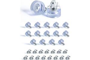 SPDYCESS 16 szt. M6 Przezroczyste Regulowane Nóżki Poziomujące, Nóżki o Regulowanej Wysokości, Poziomnice Meblowe z Nakrętka do Wbijania, Regulator Poziomu do Szafki Kuchennej Lub Łazienkowej