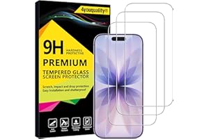 4youquality [3-Pack Screen Protector for iPhone 17/17 Pro / 16 Pro (6.3-Inch), Tempered Glass Film, [LifetimeSupport][Impact-Protection][Anti-Shatter][Anti-Scratch]