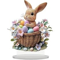 HshDUti - Centrotavola per decorare la tavola con coniglietto in erba artificiale, per Pasqua, compleanno, per bambini, festa del tè, coniglio pasquale, decorazione da tavolo, colore: Verde S