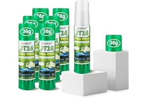 DERUC 3D Drucker Kleber, 3D Drucker Klebestift, Perfekte Haftung der First Layer, Fester Klebstoff für heißes Bett, PLA, ABS, PETG, Waschbar, Leicht zu Kleben, 36g 6 Stück