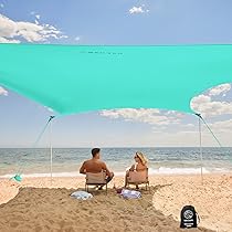 Tenda Da Spiaggia WEKAPO Facile Da Montare – Ombrellone Parasole Con Pali Alti 1,8m, UPF 50+, Antivento Con Sacche Di Sabbia - 2