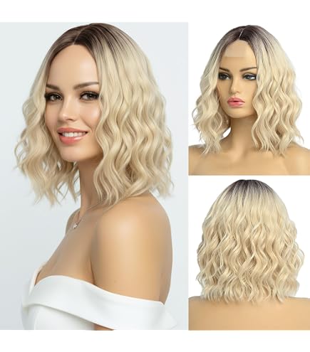 Perruque Synthétique Courte Blonde Doré - Longueur 30 Cm, Bonnet Moyen - Neuf Sans étiquettes