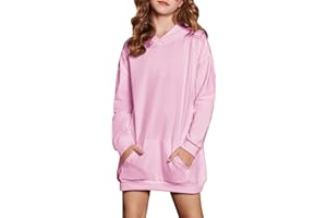 Arshiner Niña Sudaderas con Capucha Vestido Niños Casual Sudadera de Manga Larga Moda Otoño Invierno Hoodie para Niñas 5-14 años