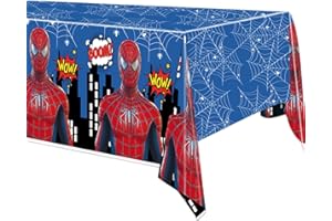 YAAVAAW Spiderman Party Table Cloth for Boys,130*220cm Blue Superhero Party Tablecloth,Plastic Marvel Avengers Spiderman Table Cover Party for Kids Baby Shower Birthday Spiderman Themed Party Decorations