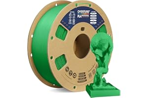 OVERTURE PLA Plus (PLA+) Filamento 3D 1.75mm, Alta Resistencia y Durabilidad, Filamento Profesional para Impresora 3D 1kg (2.2lbs), Precisión ±0.02mm,Sin Enredos (Verde)