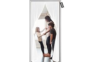 WEIZON Magnetyczna Moskitiera na Drzwi, 170 x 200 cm magnetycznym,ochrona przed owadami, bez wiercenia,automatyczne zamykanie, do drzwi balkonowych, tarasowych, salonu - Biały