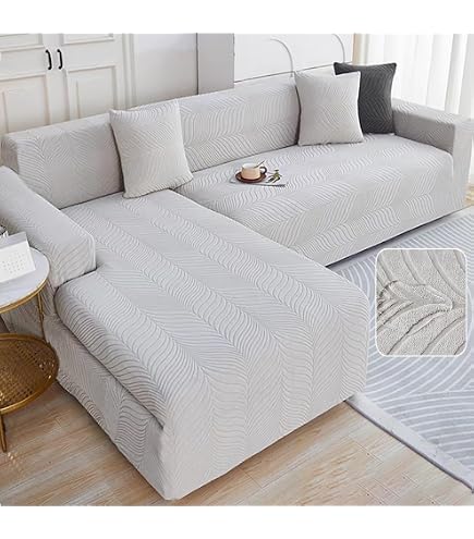 Housse De Canapé D'angle Extensible 190-230 Cm - Imperméable, 1 Pièce, Beige - Protection Anti-taches - 8