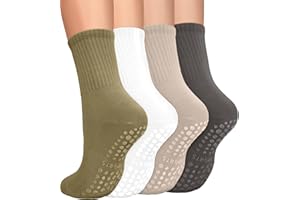 YeuG 4/6 Pairs Pilates Socks for Women - Non Slip Grip Socks for Yoga, Barre, Hospital, Barefoot