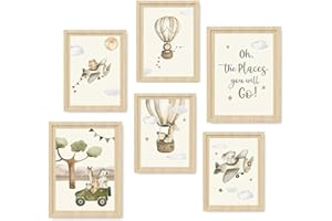 YunBey Juego de 6 Laminas Infantiles Cuadros Infantiles de Animales de la Jungla Laminas Decorativas Pared Infantil para Habitación de Bebé Niña Niño (Sin Marco)