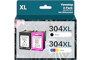 Tomokep Remanufactured 304XL Ink Cartridges Replacement for HP 304 XL Black and Colour Compatible for HP Envy 5030 5032 5020 5010, Deskjet 3760 2630 3750 2620 2622 3720 3762 3730 3733 3735 3764