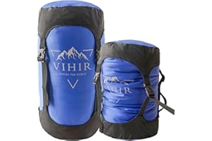 Vihir Saco de Compresión 10L/14L/20L Ultraligero con 50% Más de Almacenamiento - Bolsa Impermeable para Dormir y Camping