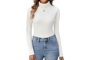 Niwicee Womens Turtle Neck Tops Long Sleeve Polo Neck Jumpers Thermal Tops Base Layer Shirt Ladies Thermal Underwear Warm Soft Slim Fit Pullover