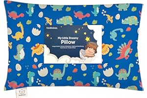 KEABABIES Kopfkissen Kleinkind mit Kissenbezug - Weich Bio Baumwolle Kissen Kinder zum Schlafen - Waschbar Kleinkind Kopfkissen - Kinderkopfkissen für Kleinkinder - Kinderkissen (DinoWorld)