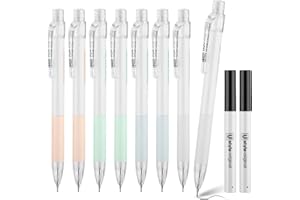 Jeffdad Set di 8 matite meccaniche da 0,7 mm, con 2 scatole di mine di ricambio, adatte per studenti, scrittura, disegno, schizzi