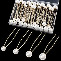 18 Épingles à Cheveux En Perles - U-Shape Pour Mariage, Soirée - Doré - DIY Coiffure