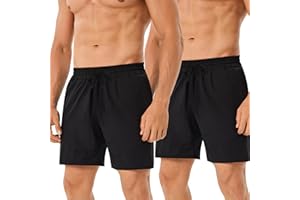 HOPLYNN 2er Pack Sporthose Herren Kurz mit Reißverschlusstasch Sport Short Laufhose Schnell Trocknend