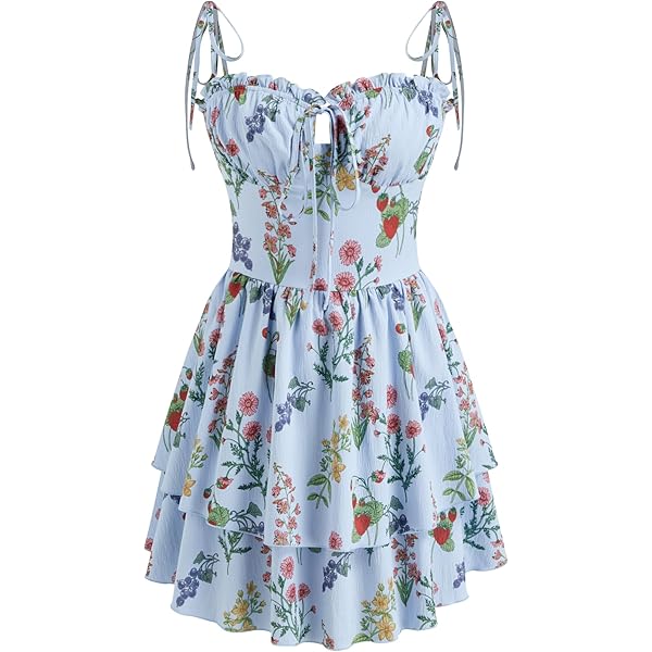 CIDER Secret Garden Corset Mini Dress, Green, M Fashion