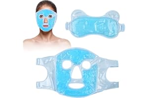 FUTUHADA Máscara Facial de Gel Mascarilla de Relajación, Máscara de Gel para Ojos, Máscara de Refrigeración Cara, Reutilizable Antifaz para Ojos Fríos para Ojos Hinchados
