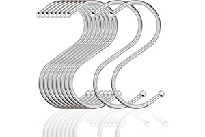 Yogopro S Haken,20 Stück 3.4" Edelstahl Haken Zum Einhängen,S-Haken Klein Schwerlasthaken Doppelhaken Aufhängehaken für Garderobe Küchenhaken Garderobe Kleiderstange