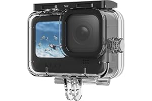 TELESIN Upgraded 60M/196FT Boîtier étanche pour GoPro Hero 12 Hero 11/10/9 Revêtement étanche noir à l'objectif, boîtier de plongée sous-marine Coque pour Go Pro 11, 6 × feuilles anti-buée