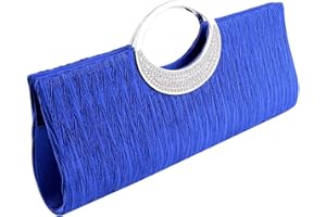 WOCHARM Womens Tote Bag Ladies Crystal Diamante Clutch Purse Bridal Wedding Evening Party Handbag Black White Silver Wallet