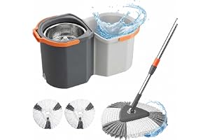 Relaxdays mopp-set, 7,5 l hink & centrifug, stapelbar