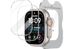 JETech Skärmskydd för Apple Watch Ultra 4/3/2/1 49mm, 2-Pack | En Beröring Installation, 9H Härdat Glas Skydd, HD Klar, Reptå