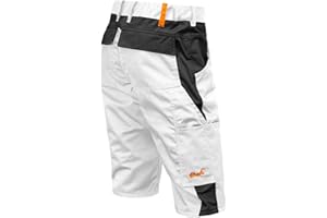 strongAnt Shorts Stretch Berlin Pro Herren Sommer Arbeitshose kurz Cargo Outdoor Grau-Shwarz-Weiß