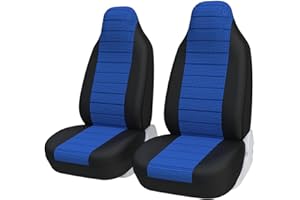 Aodelai Universal Car Front Seat Covers Front Pair Cloth Seat Covers High Back Bucket Seat Car Seat Protector for Most Cars Van SUV,Blue