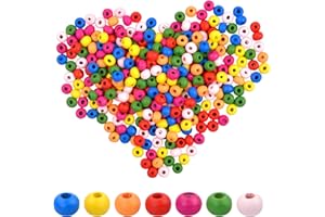 VESANEAE 300pcs 6mm perline tonde in legno Colori Misti Perline Artigianali Perline per la Creazione di Gioielli per artigianato gioielli fai da te fare braccialetto ghirlanda di capelli