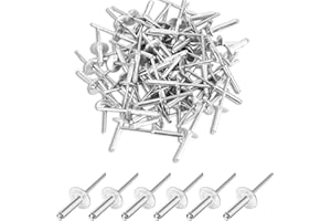 HWEEWANX Blindnieten 4.8x16mm, Aluminiumlegierung Blindniet mit Großkopf, Silber Blindnieten Set, 60 Stück Nieten Set, Geeignet zum Verbinden von Leichten Werkstoffen